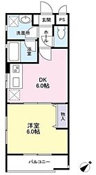 プレミール松庵 1DKの間取図画像