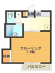 アーク・イノウエ 2階1Kの間取り