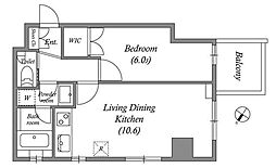 コスモリード石神井公園 4階1LDKの間取り