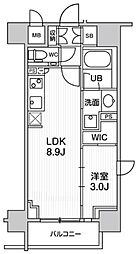 シーズンフラッツ大森ブライト 8階1LDKの間取り