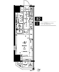 京急本線 大森町駅 徒歩4分の賃貸マンション 6階1Kの間取り