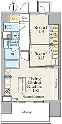 クレストコート王子 2LDKの間取図画像