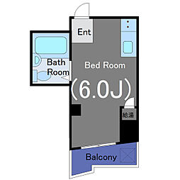 バロン西麻布 4階ワンルームの間取り
