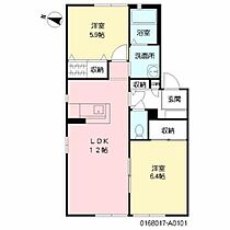 キャトルアベ A0101 ｜ 大分県大分市豊饒２丁目10-28（賃貸アパート2LDK・1階・53.26㎡） その2