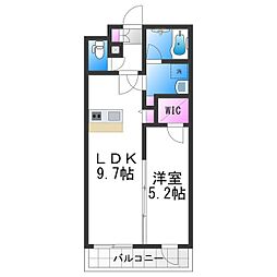 ウェルスクエア万代東 1LDKの間取図画像