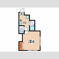 ロータス西生田 1Kの間取図画像