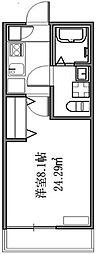 ベルメントつくしが丘 1Kの間取図画像