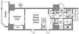 グランパセオ両国 1LDKの間取図画像