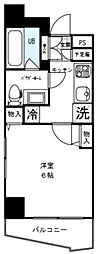 アジールコート中幸 1Kの間取図画像