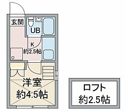 東京メトロ東西線 落合駅 徒歩4分の賃貸アパート 1階1Kの間取り