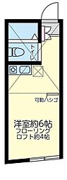 ユナイト大口メルキュールの杜 ワンルームの間取図画像