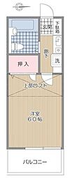 T.フラット 2階1Kの間取り