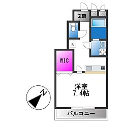 フジパレスフォンターナ1番館 1Kの間取図画像