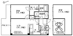 メイクスF 2LDKの間取図画像