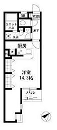 エクセシオーネ目黒 ワンルームの間取図画像