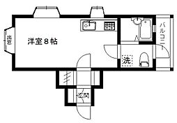 B・L・Tsix 1階ワンルームの間取り