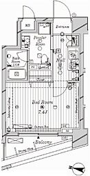 メインステージ中目黒 1Kの間取図画像