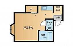 セピアコート1 ワンルームの間取図画像