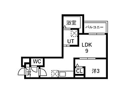 Jack okegawaizumiI 1LDKの間取図画像