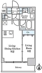 ディームス東陽町2 1LDKの間取図画像