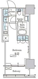 パークアクシス横濱関内スクエア ワンルームの間取図画像