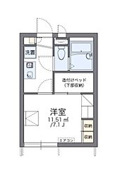 レオパレススズキ 1Kの間取図画像