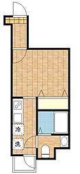 フォレスト南多摩 2階1Kの間取り