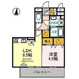 サンライズ湊2 1LDKの間取図画像