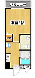 アネックス大産 1Kの間取図画像