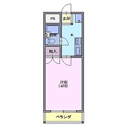 コーポ21 3階1Kの間取り