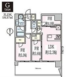 クレストコート東陽町 3LDKの間取図画像