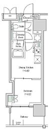 ブルックサイドレジデンス木場 1DKの間取図画像