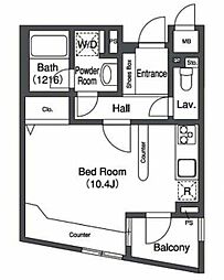 プライムアーバン中目黒2 ワンルームの間取図画像