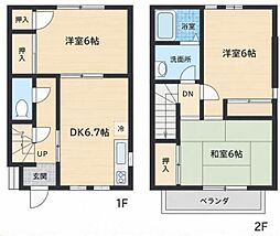 ガーデンパレス下溝F棟 3DKの間取図画像