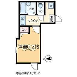 ALBA亀有 103 1階1Kの間取り