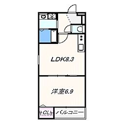 フジパレス幸栄 1LDKの間取図画像