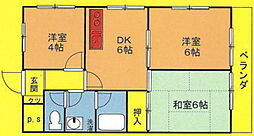 ハイツサガミ 3DKの間取図画像