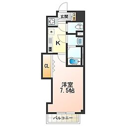 Luxe我孫子 1Kの間取図画像