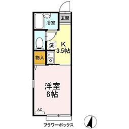 リバーシティ 1Kの間取図画像