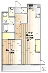 東急大井町線 緑が丘駅 徒歩6分の賃貸マンション 2階1LDKの間取り