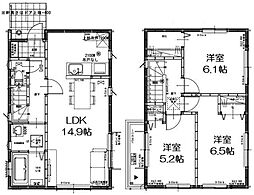 グランソフィア木野目II A号棟 3LDKの間取り