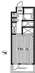 セント・ヴィラ 1Kの間取図画像