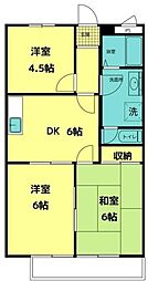 ロイヤルクレスト初石 3DKの間取図画像