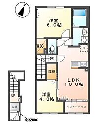 東松山市山崎町 アパートV期新築工事 2LDKの間取図画像