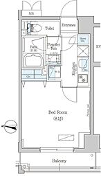 アーバネックス清澄白河2WEST 1Kの間取図画像