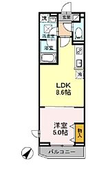 パルナシウス 3階1LDKの間取り
