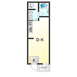Nesta Residence 大正 1DKの間取図画像