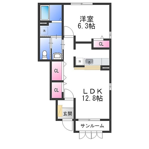 シェーネ　エレガンシア ｜大阪府大阪狭山市茱萸木４丁目(賃貸アパート1LDK・1階・50.21㎡)の写真 その2