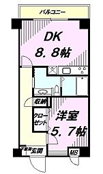 ロワール 3階1DKの間取り