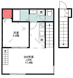 MonRetugeaobadai 1LDKの間取図画像